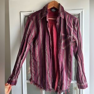 Button Down with Fringe hem